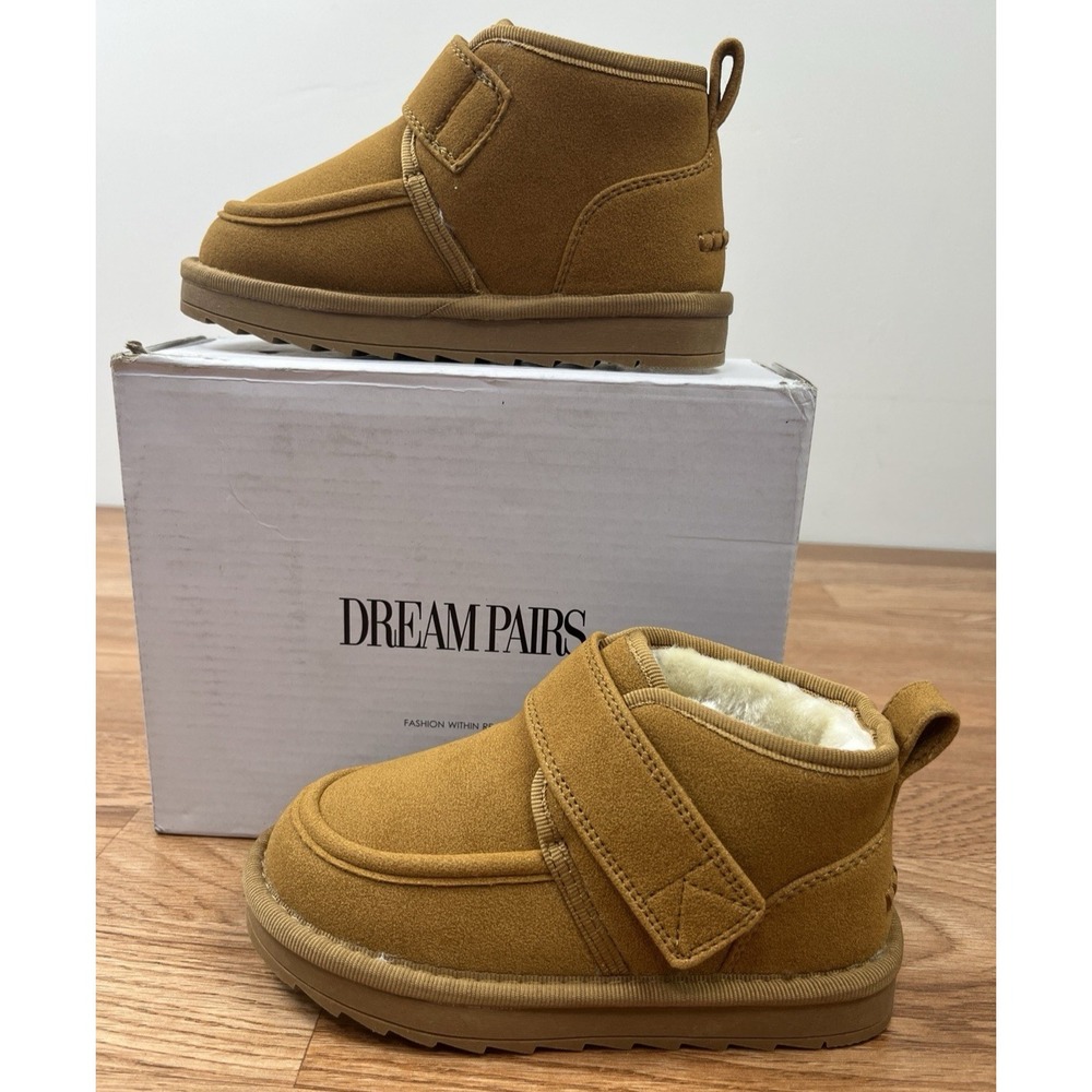 Dream Pairs Kids Faux Suede Fur Lined Winter Boots Size 9 in Chestnut NEW